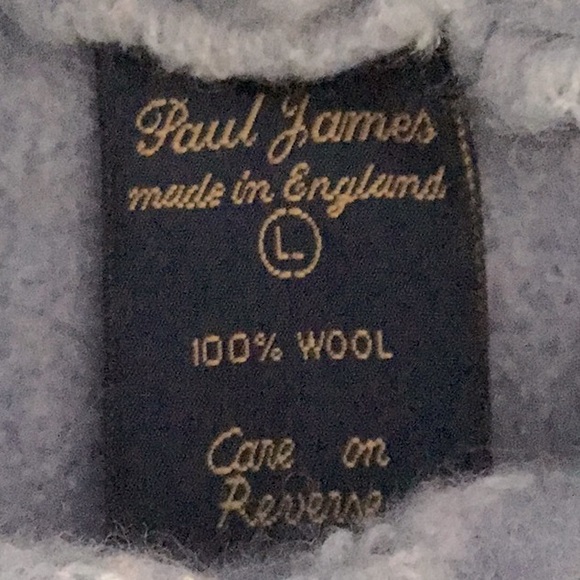 Paul James Kid’s Blue Hooded Cable Knit Chunky 100% Wool Sweater Made in England - Picture 5 of 7